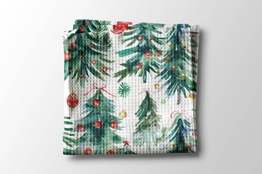 Christmas Tree Kitchen Tea Towel Waffle Holiday