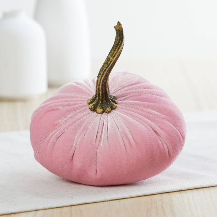 Single &amp; Stacked Velvet Pumpkins