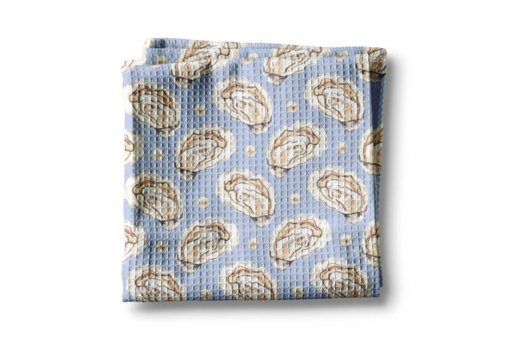 Oyster Shell Nautical Coastal Beach Ocean Kitchen Towel
