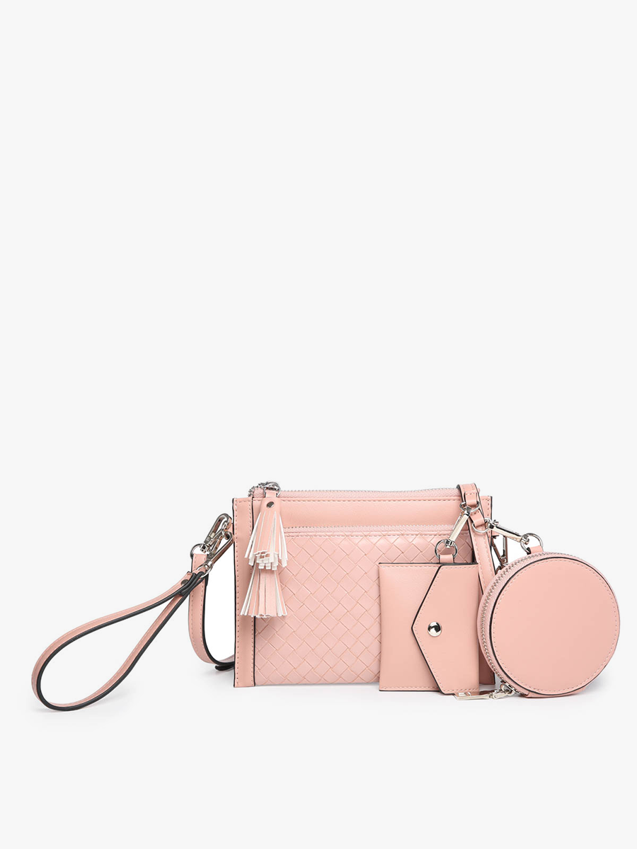 Mirabel Woven Double Zip Crossbody/Wallet w/ Pouches