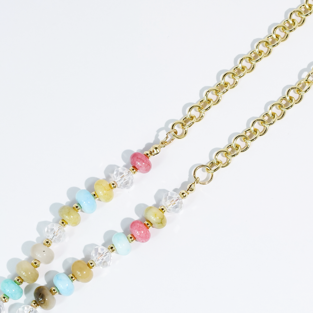 Multi Puff Heart Necklace
