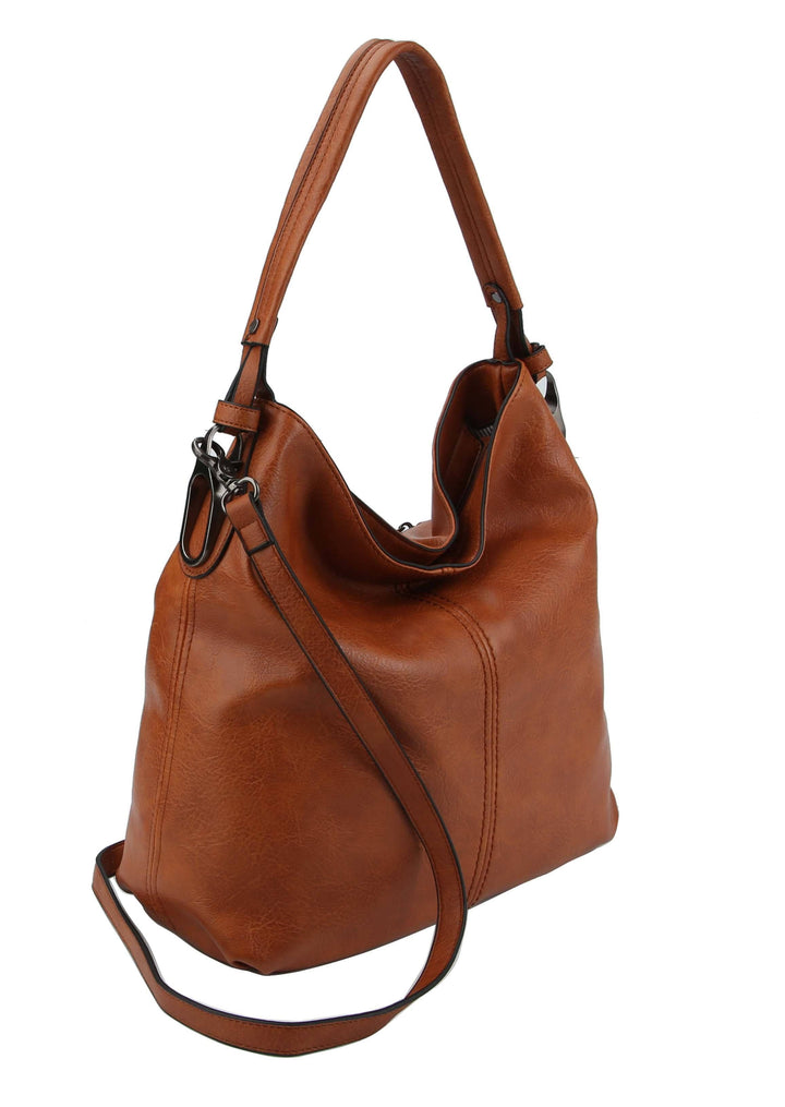 2 Side Metal Accent Hobo Bag