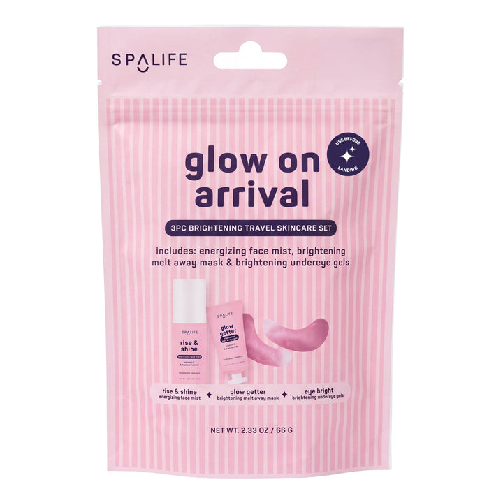 Christmas Holiday Glow On Arrival Brightening Travel Skincare Kit | 3 Piece Gift Set