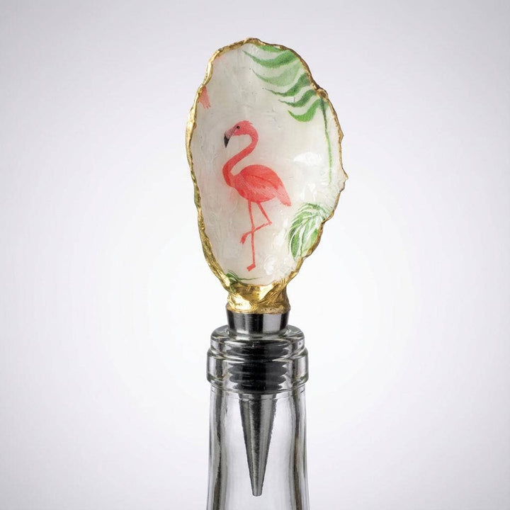 Tropical Flamingo Oyster Shell Wine Stopper