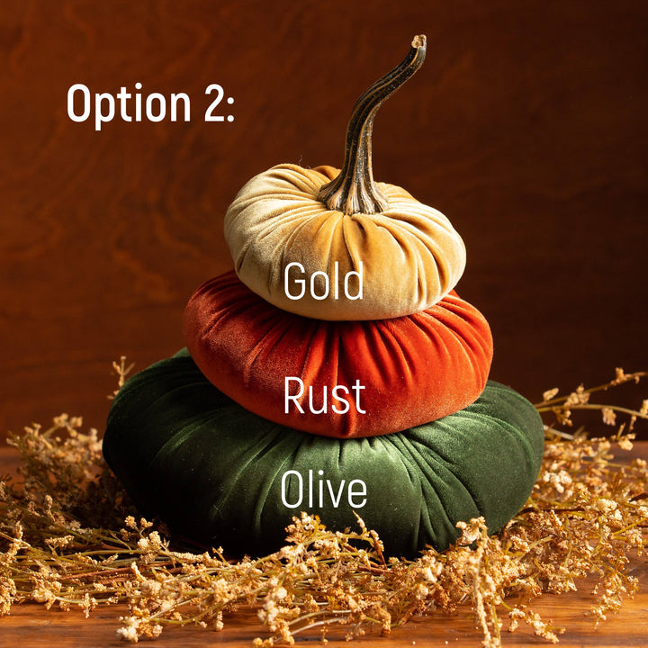 Single &amp; Stacked Velvet Pumpkins
