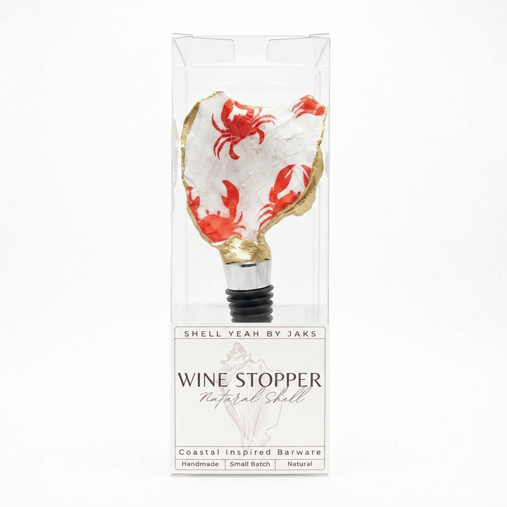 Crabby Catch Oyster Shell Wine Stopper