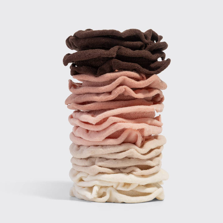 Recycled Fabric Petal Hair Elastics 10pc Set - Blush