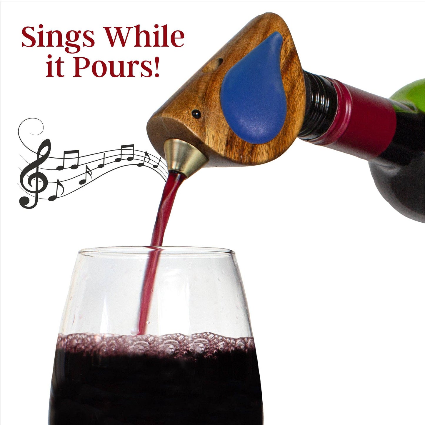 Songbird Specialties® "Singing" Wine Bottle Pourer, Blue