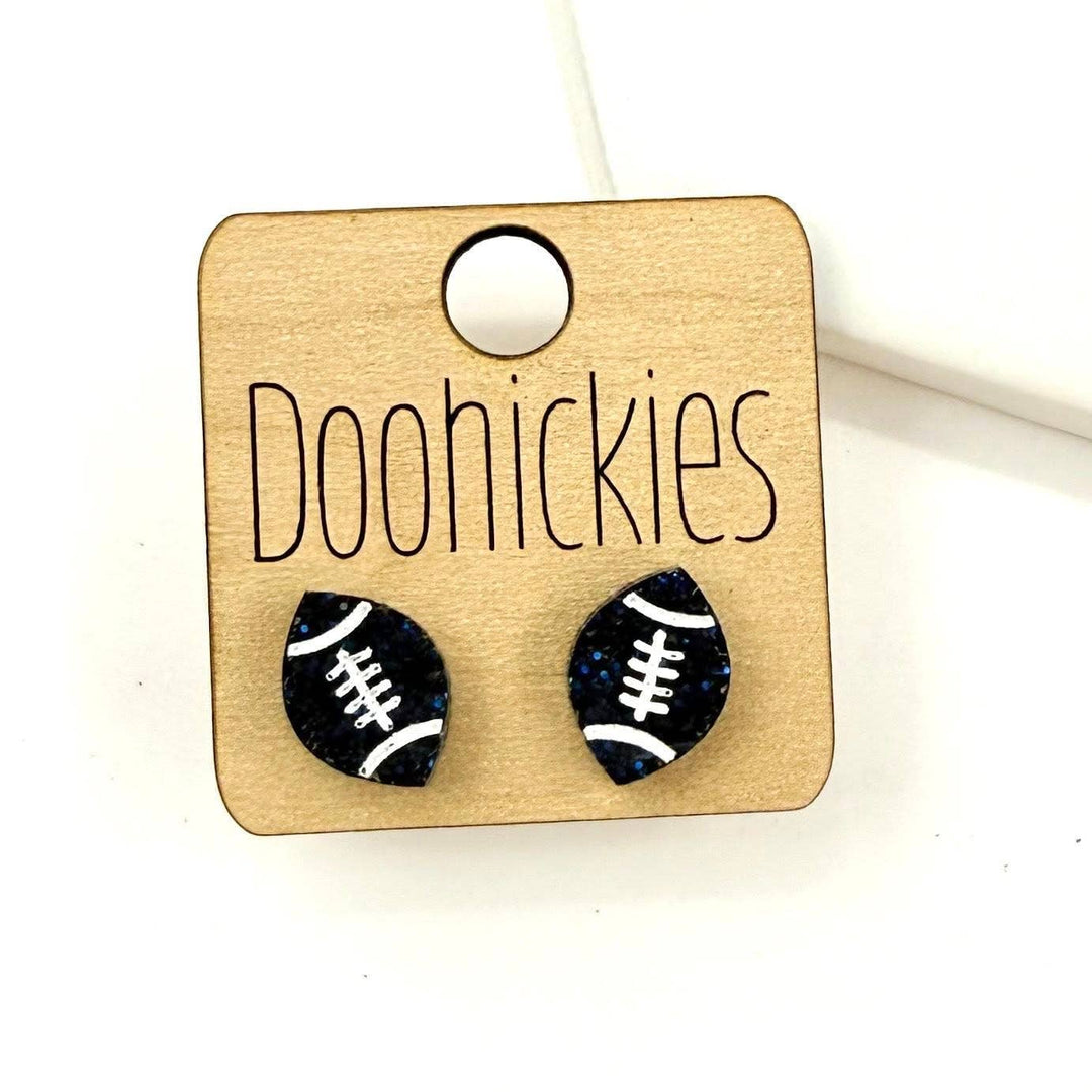 School Spirit Glitter Football Studs