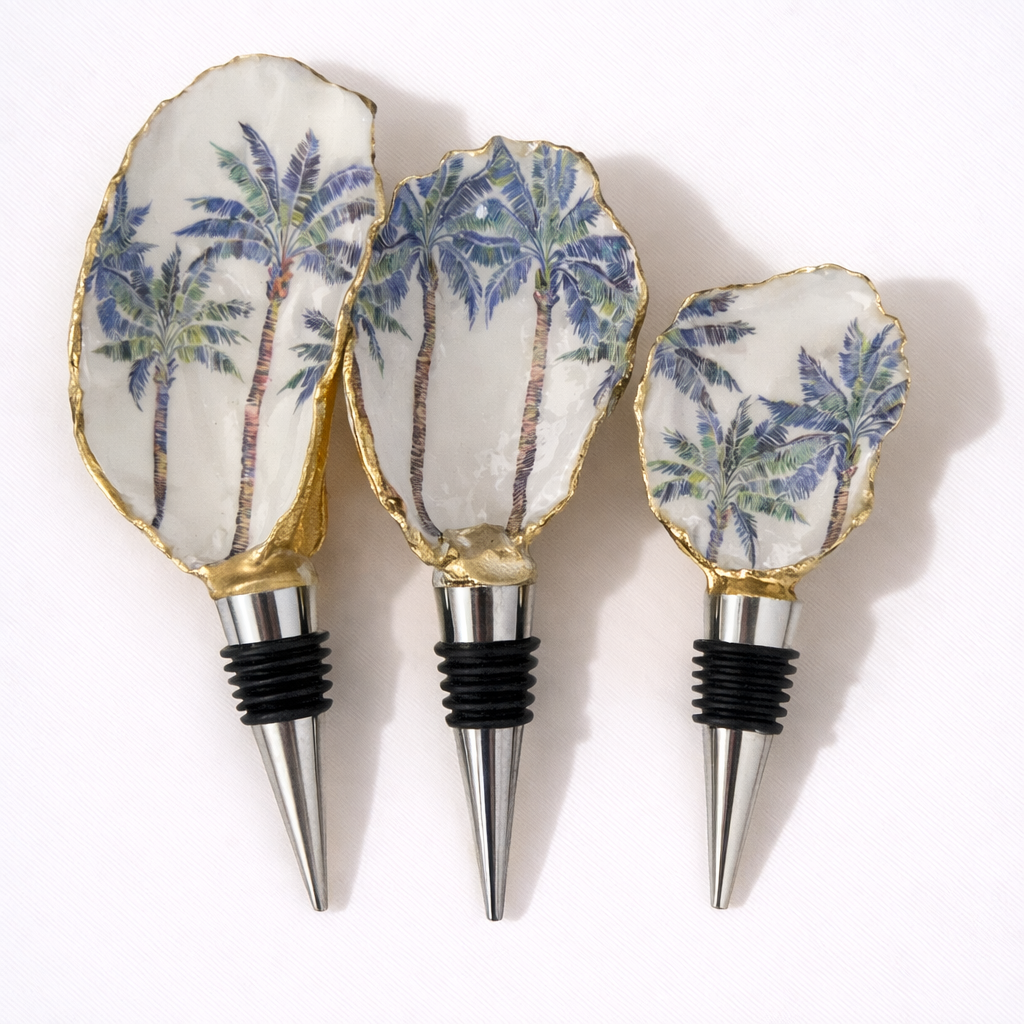Palm Tree Oyster Shell Wine Stopper