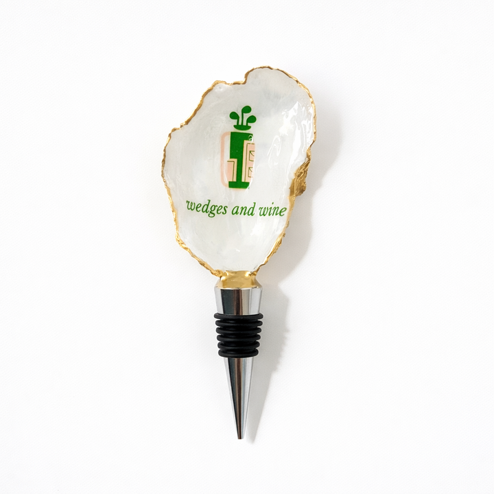 Wedges and Wine Oyster Shell Wine Stopper