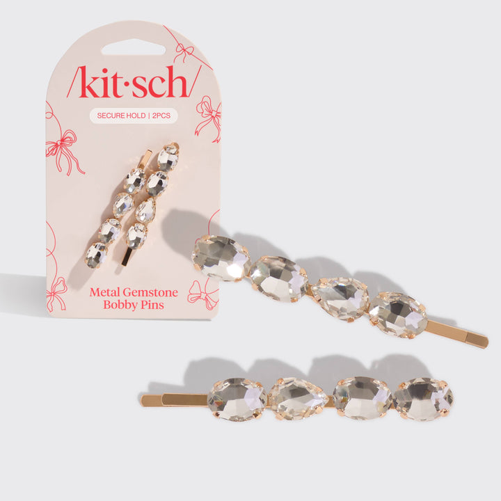 Holiday Gemstone Bobby Pins 2pc Set