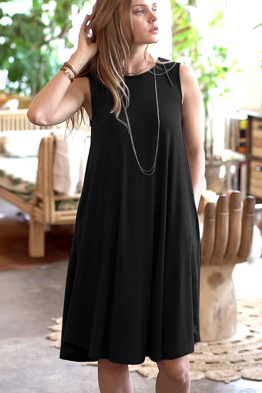 Sleeveless Side-Pocket Dress