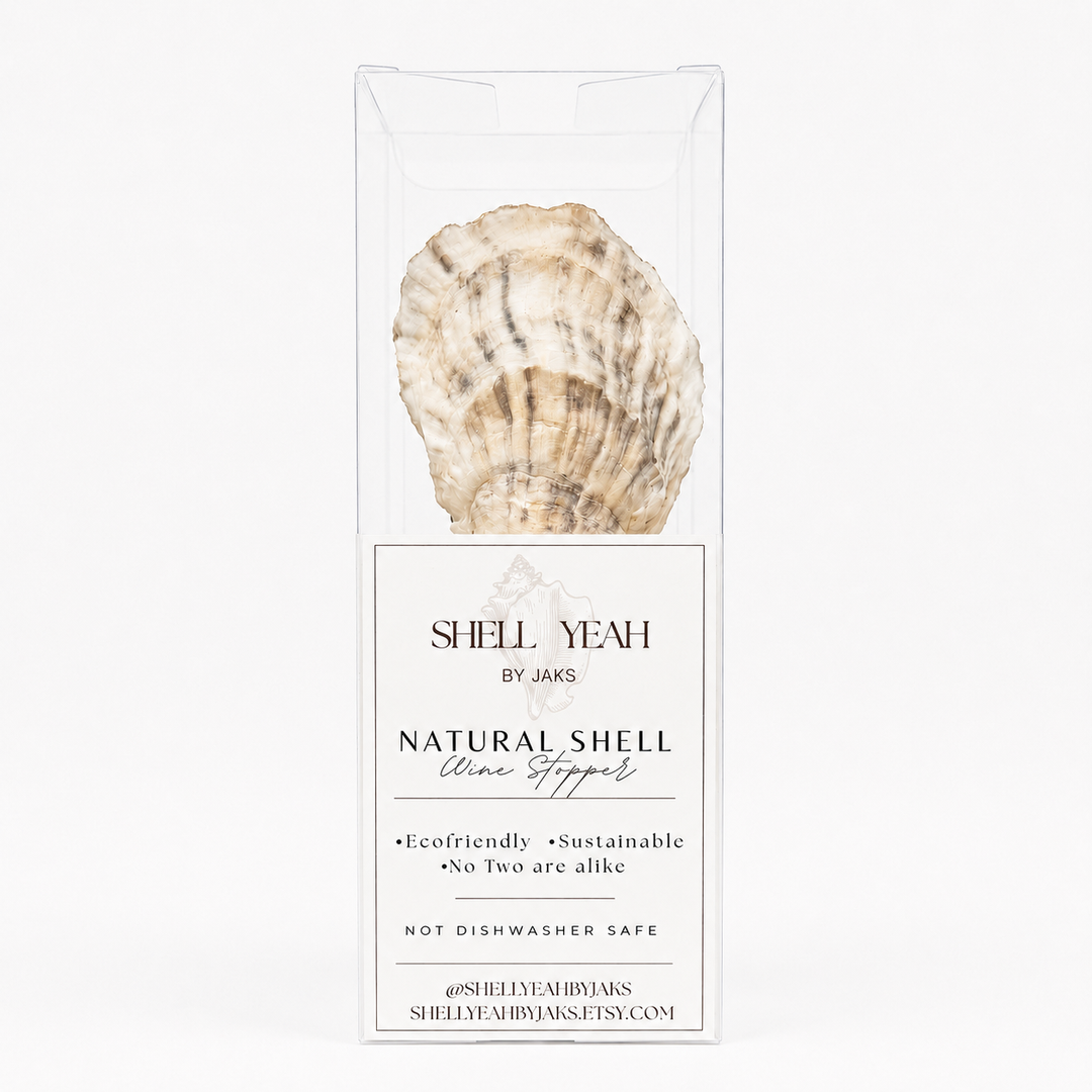 Watercolor Ocean Oyster Shell Wine Stopper