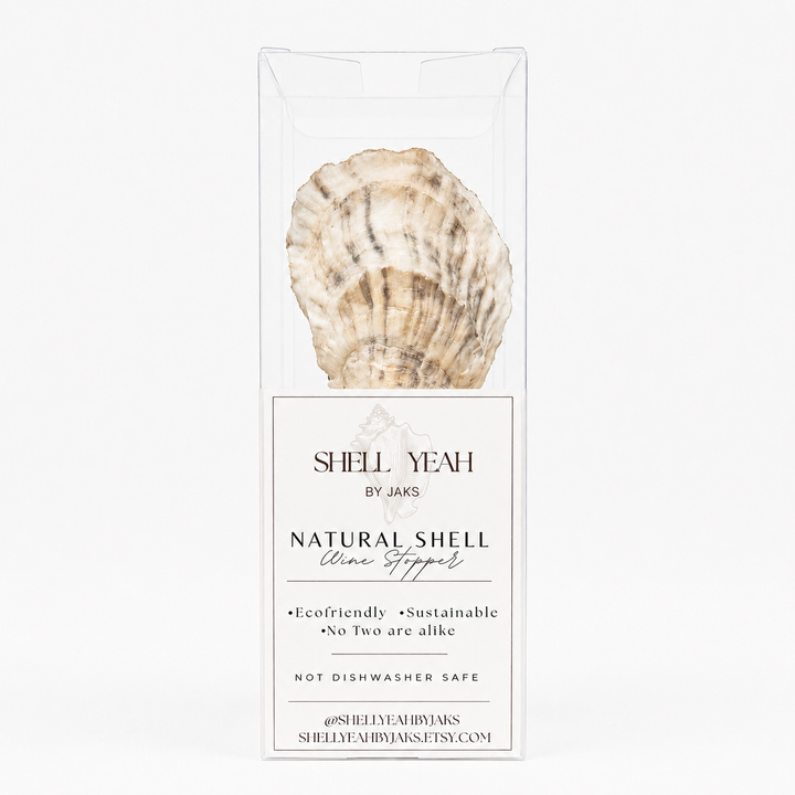 Watercolor Ocean Oyster Shell Wine Stopper