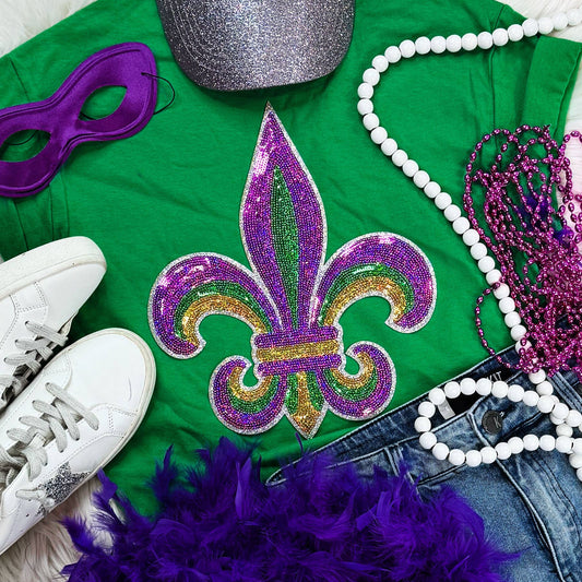 Fleur De Lis Sequin Patch Tee