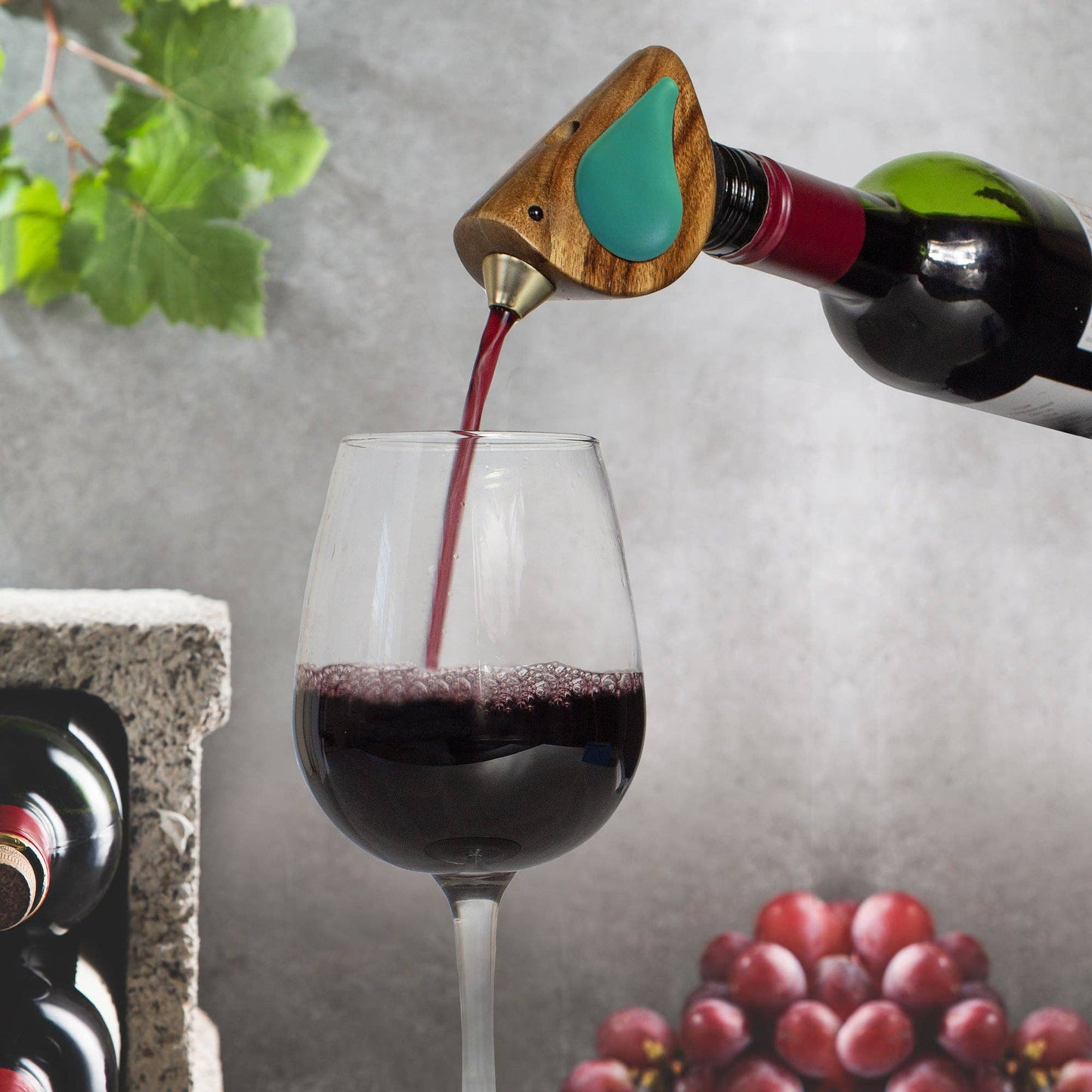 Songbird Specialties® Wine Bottle Pourer, Turquoise