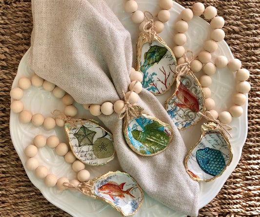 Oyster Shell Napkin Rings | Sea Creatures