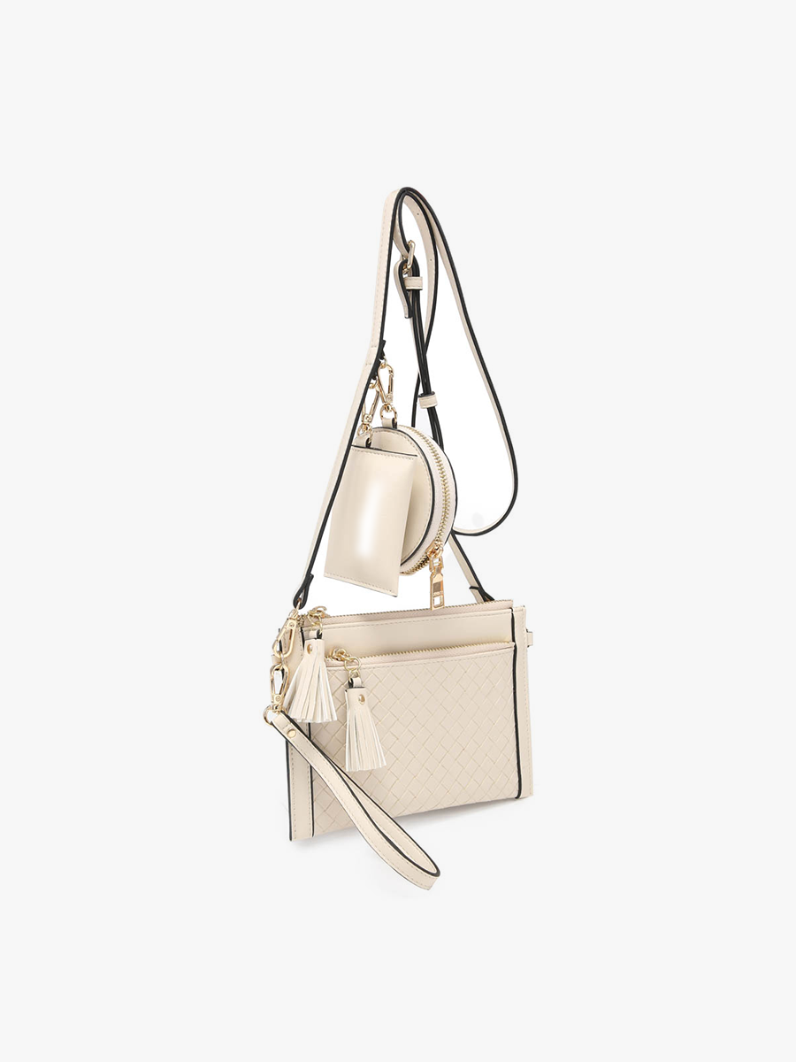 Mirabel Woven Double Zip Crossbody/Wallet w/ Pouches