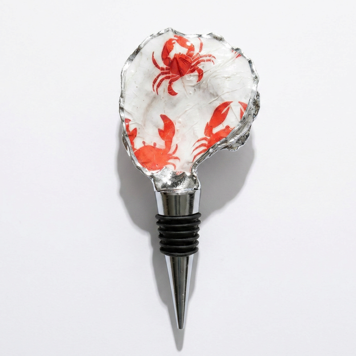 Crabby Catch Oyster Shell Wine Stopper