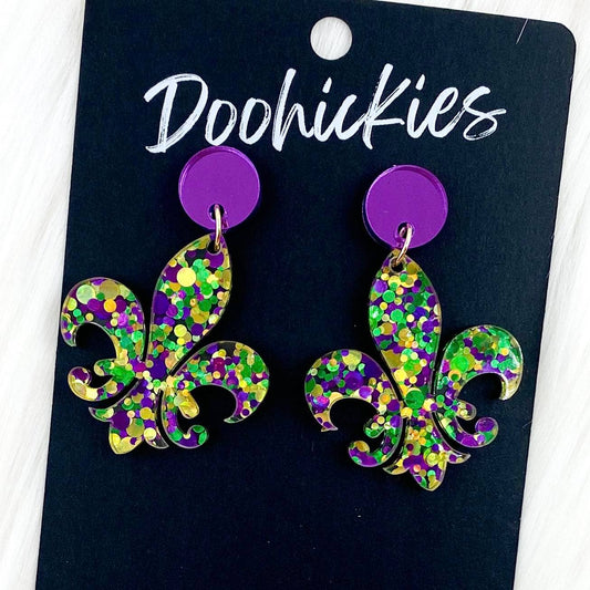 Mirror & Fleur de Lis Dangles