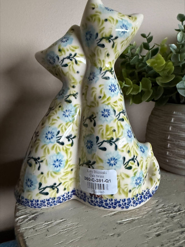 Polish Pottery Kitties-floral
