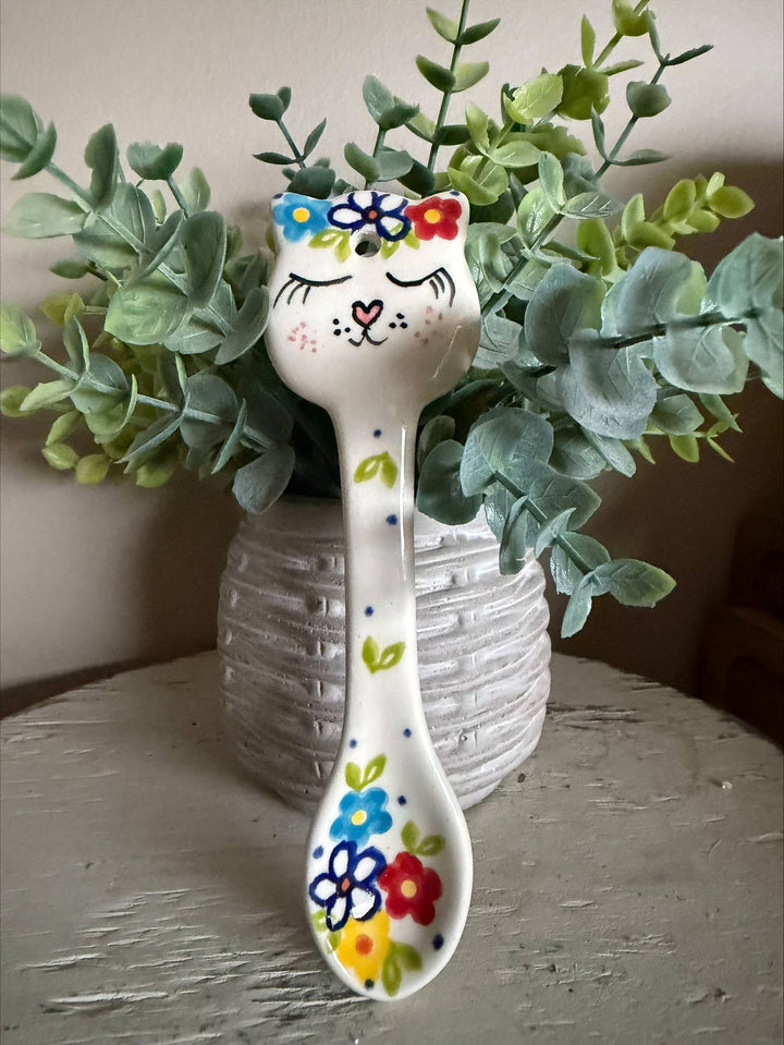 Polish Pottery Cat Spoon