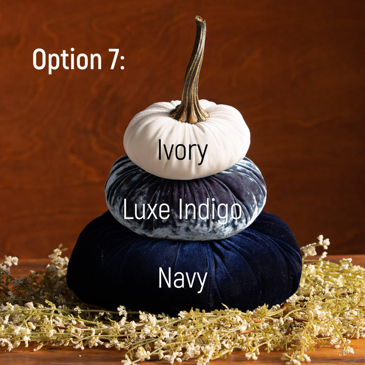 Single &amp; Stacked Velvet Pumpkins