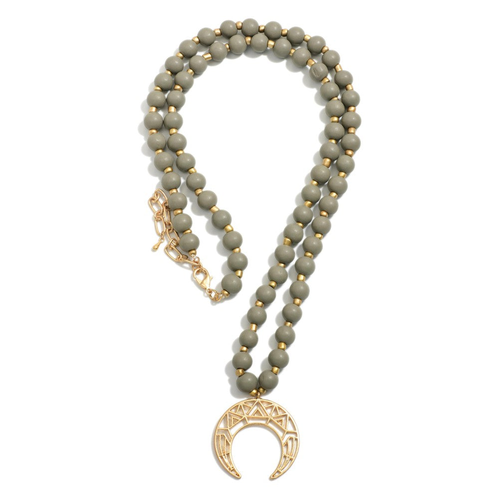 Wood/Crescent Necklace (4 options)