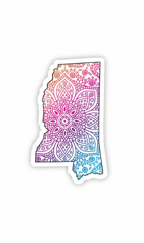 Mississippi Mandala Pattern Sticker