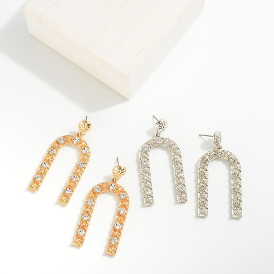 Rhinestone Arch Earrings